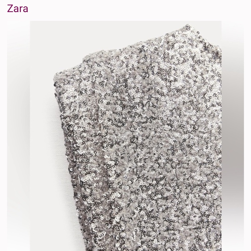 Zara Sparkle Sequin Shoulder Pads  Dress ZW COLLECTION - Picture 7 of 16